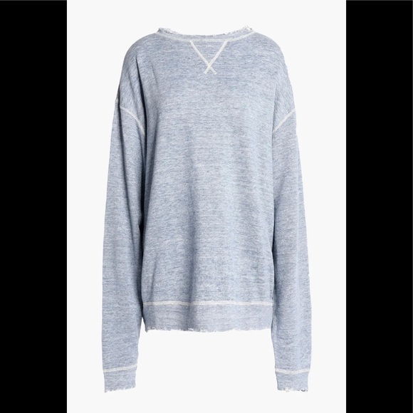 R13 Oversized distressed linen and cotton-blend sweatshirt. Size small and med - Picture 10 of 16